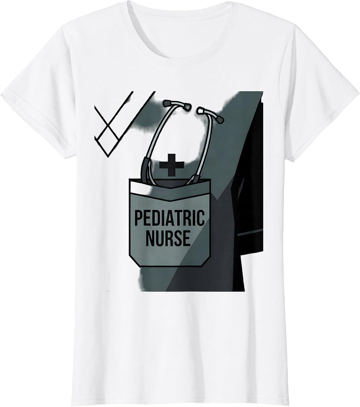 Women's Pediatric Nurse Funny RN Humor Healthcare Professional T-Shirt - White