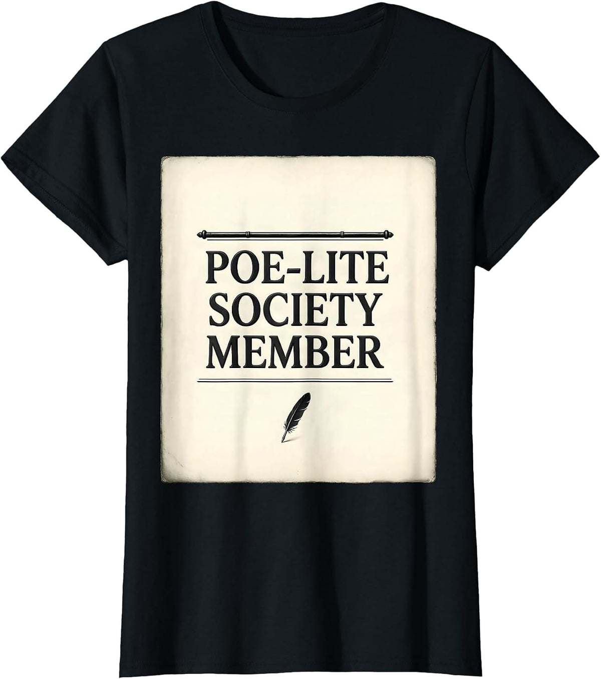 Women's Poe-lite Society Member Literary Fan Edgar Allan Poe Gothic T-Shirt - Black
