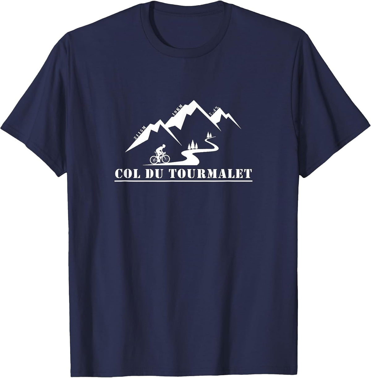 Col du Tourmalet, France, Tour, Cycling, Pyrenees T-Shirt - Navy Blue