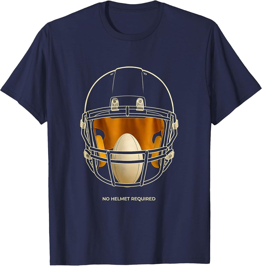 NO HELMET REQUIRED Minimalist Kiwi Rugby Fan Haka Pride T-Shirt - Navy Blue