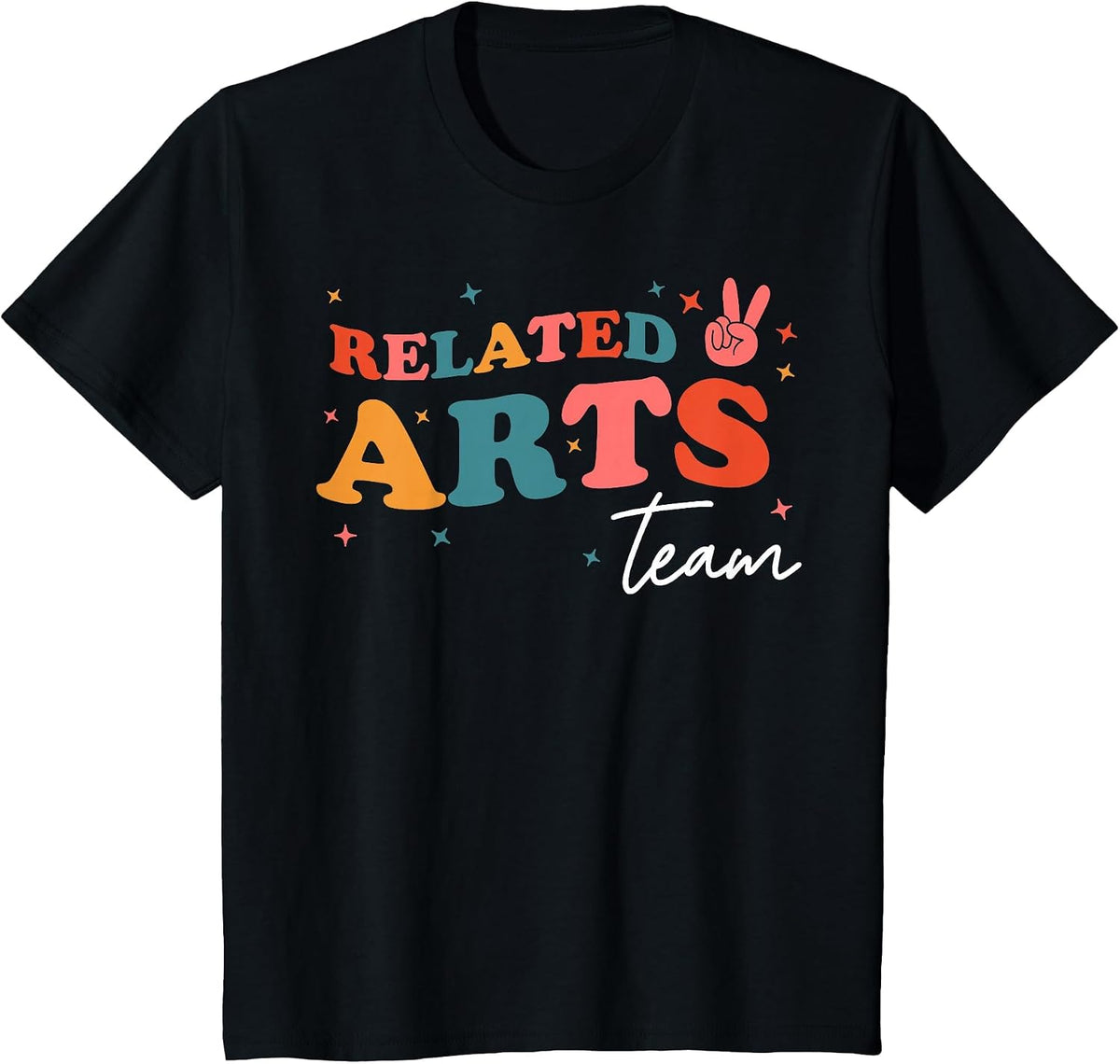 Related Arts Team Retro Groovy Vintage First Day of School T-Shirt - Black