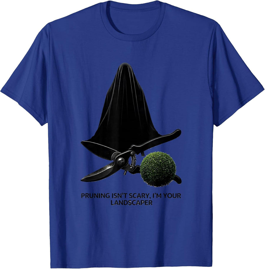 Pruning Isn't Scary, I'm Your Landscaper Funny Ghost T-Shirt - Royal Blue