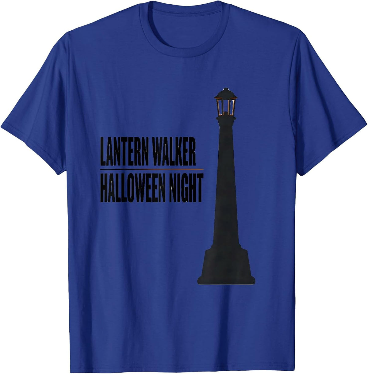 Men's Lantern Walker Halloween Night Faith Over Fear Christian T-Shirt - Royal Blue