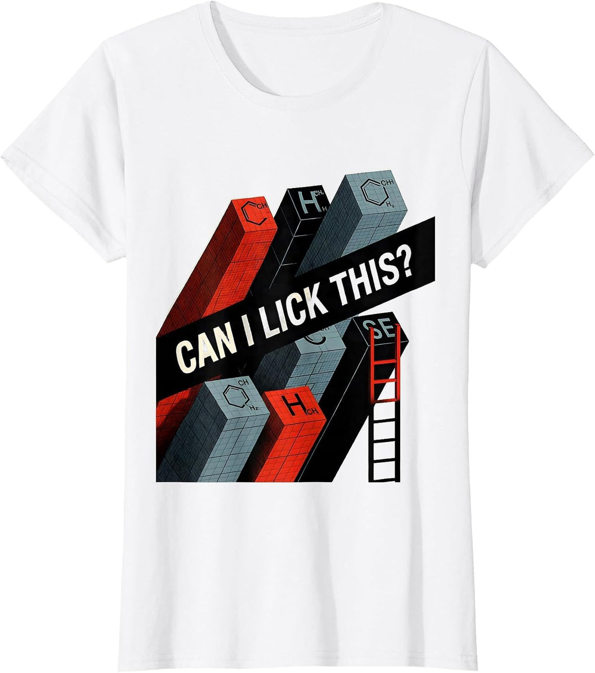 Women's Can I Lick This Funny Periodic Table Science Teacher Gift T-Shirt - White