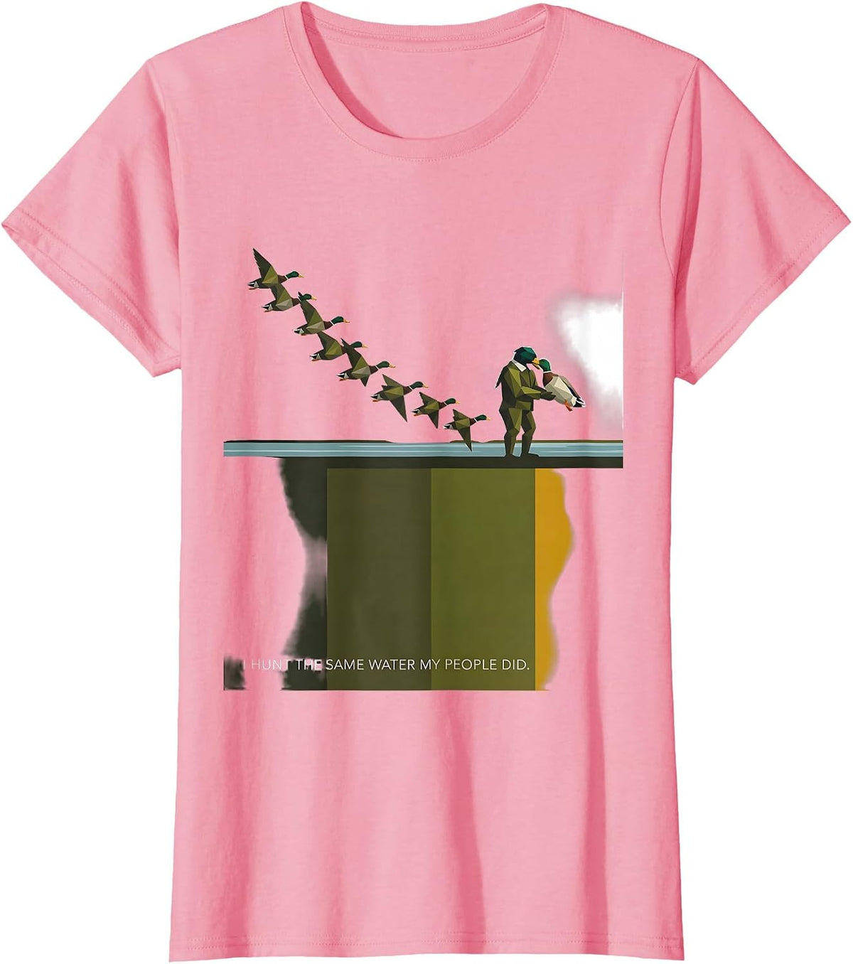 Women's I Hunt The Same Water My People Did Geometric Southern Local T-Shirt - Pink
