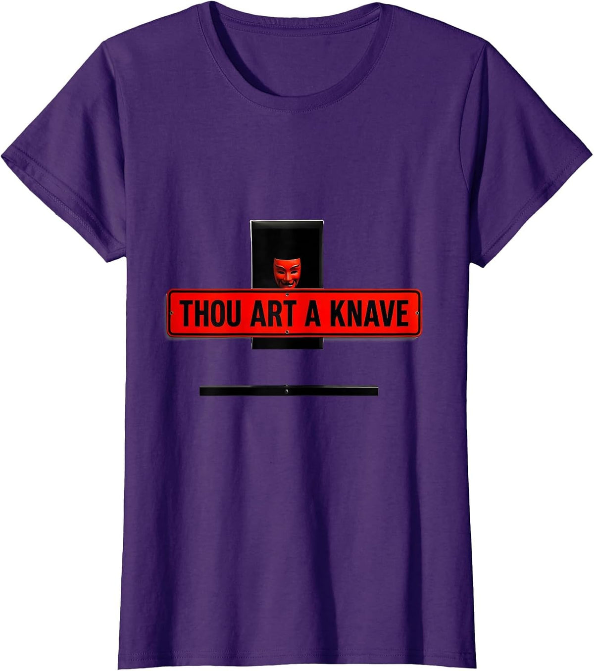 Women's Thou art a knave Minimalist Shakespeare Quote Theater Humor T-Shirt - Purple