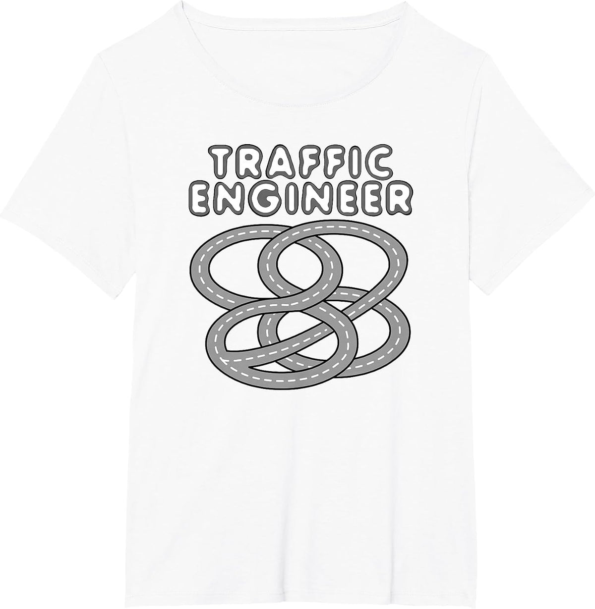 Traffic Engineer Funny Highway Interchange T-Shirt - White