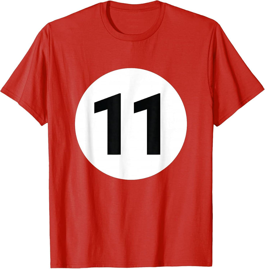 8 Pool Ball 11 Billiards Costume Halloween Group Matching T-Shirt - Red
