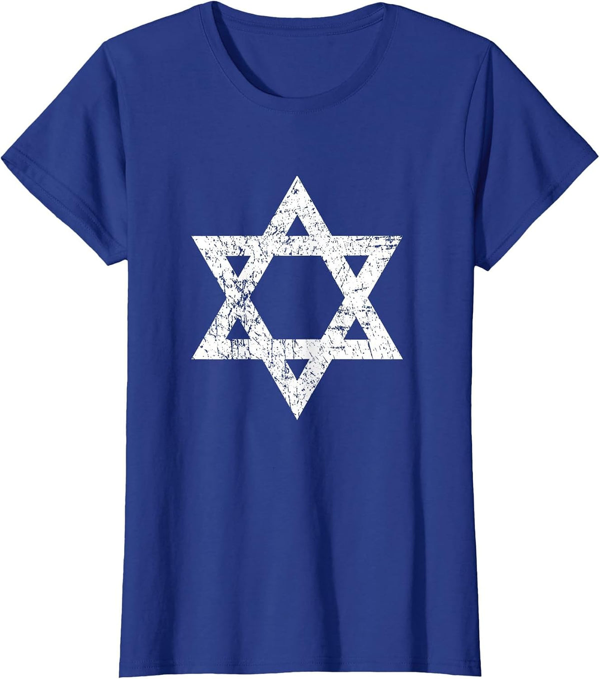 Vintage Distressed Style Star of David Jewish T-Shirt T-Shirt - Royal Blue
