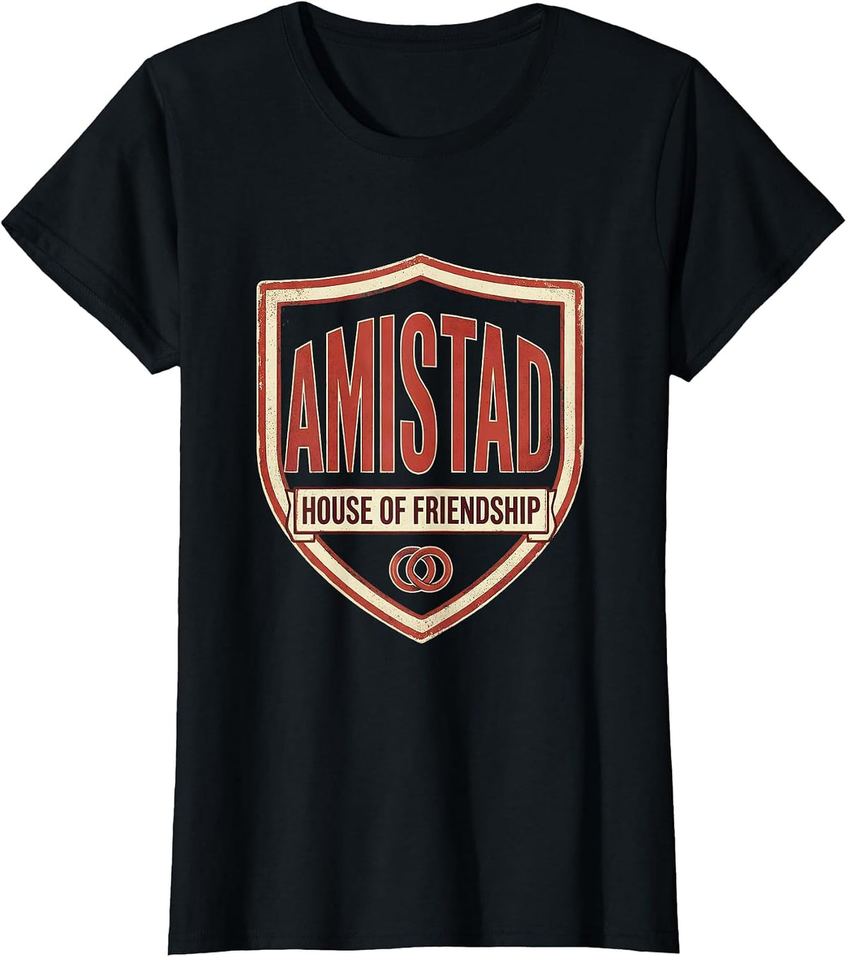 Amistad House of Friendship Vintage School Spirit Teachers T-Shirt - Black