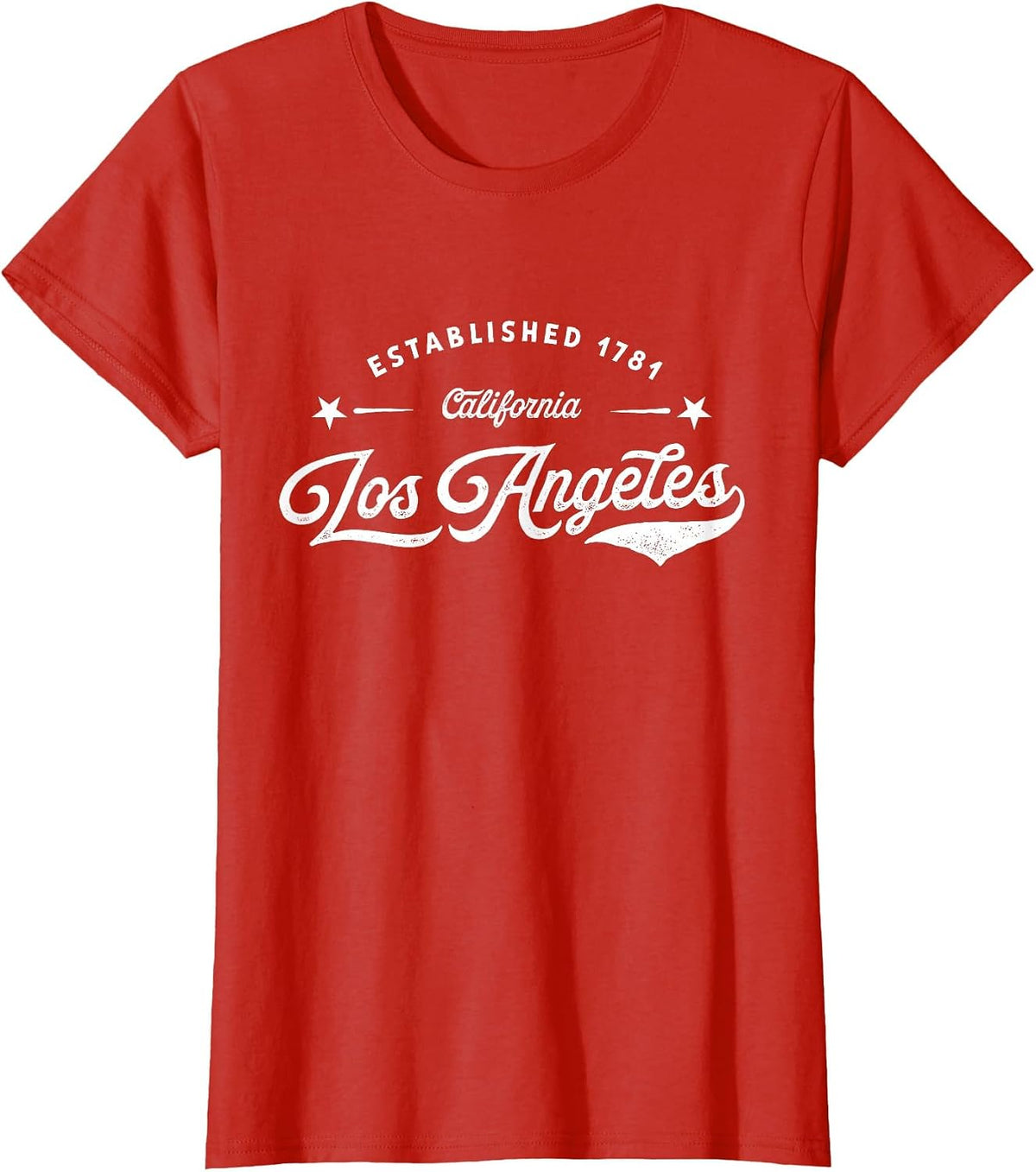 Casual Classic Retro Los Angeles California 1781 USA T-Shirt - Red