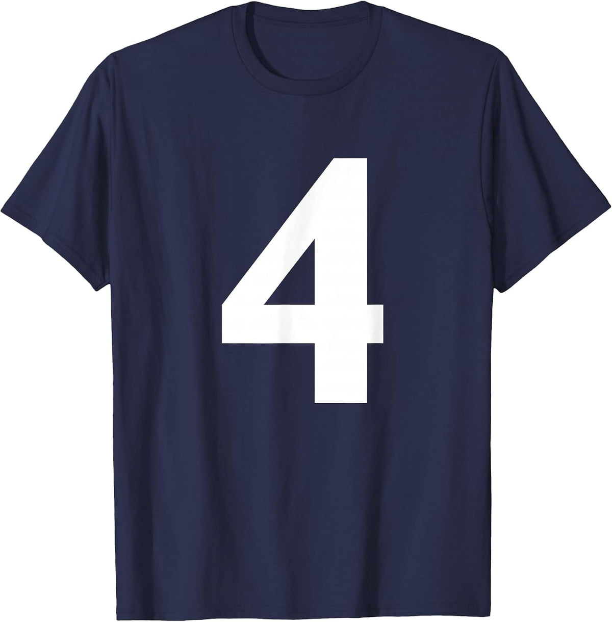 Numeral Number 4 Four Tee Shirt T-Shirt - Navy Blue