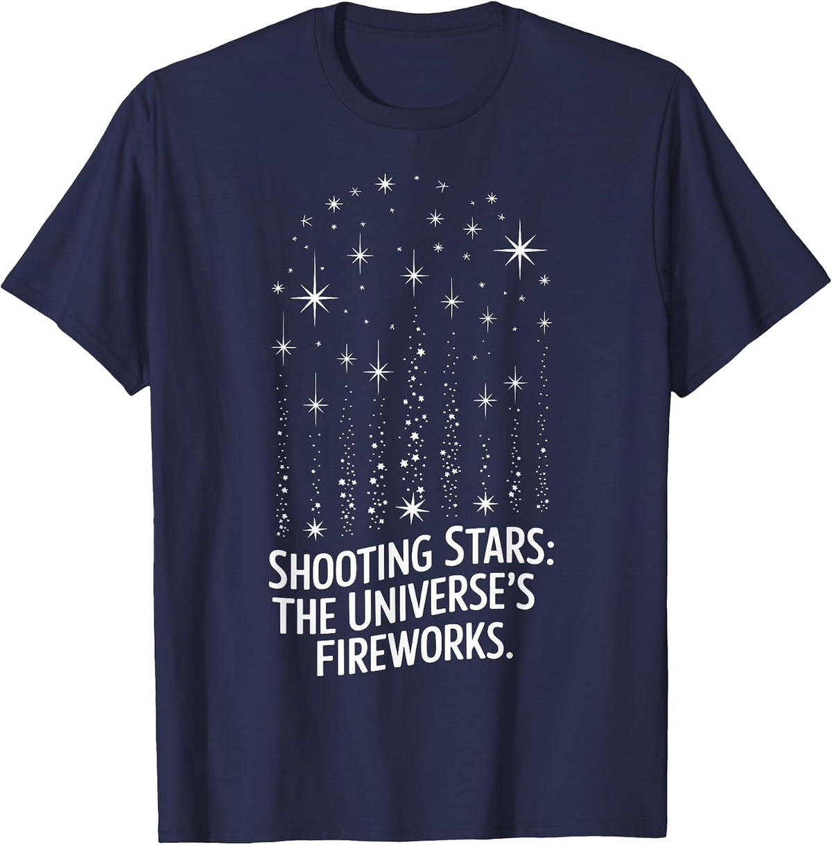Shooting Stars Celestial Design for Astronomy Lovers T-Shirt - Navy Blue