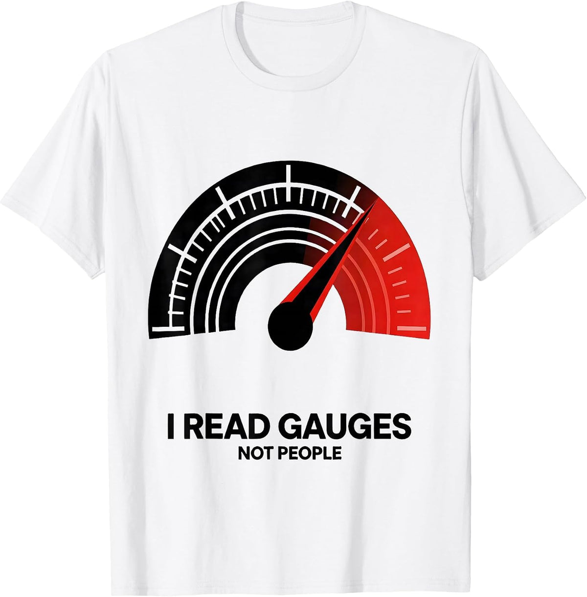 Men's I Read Gauges Not People Funny Car Guy Auto Mechanic Humor T-Shirt - White