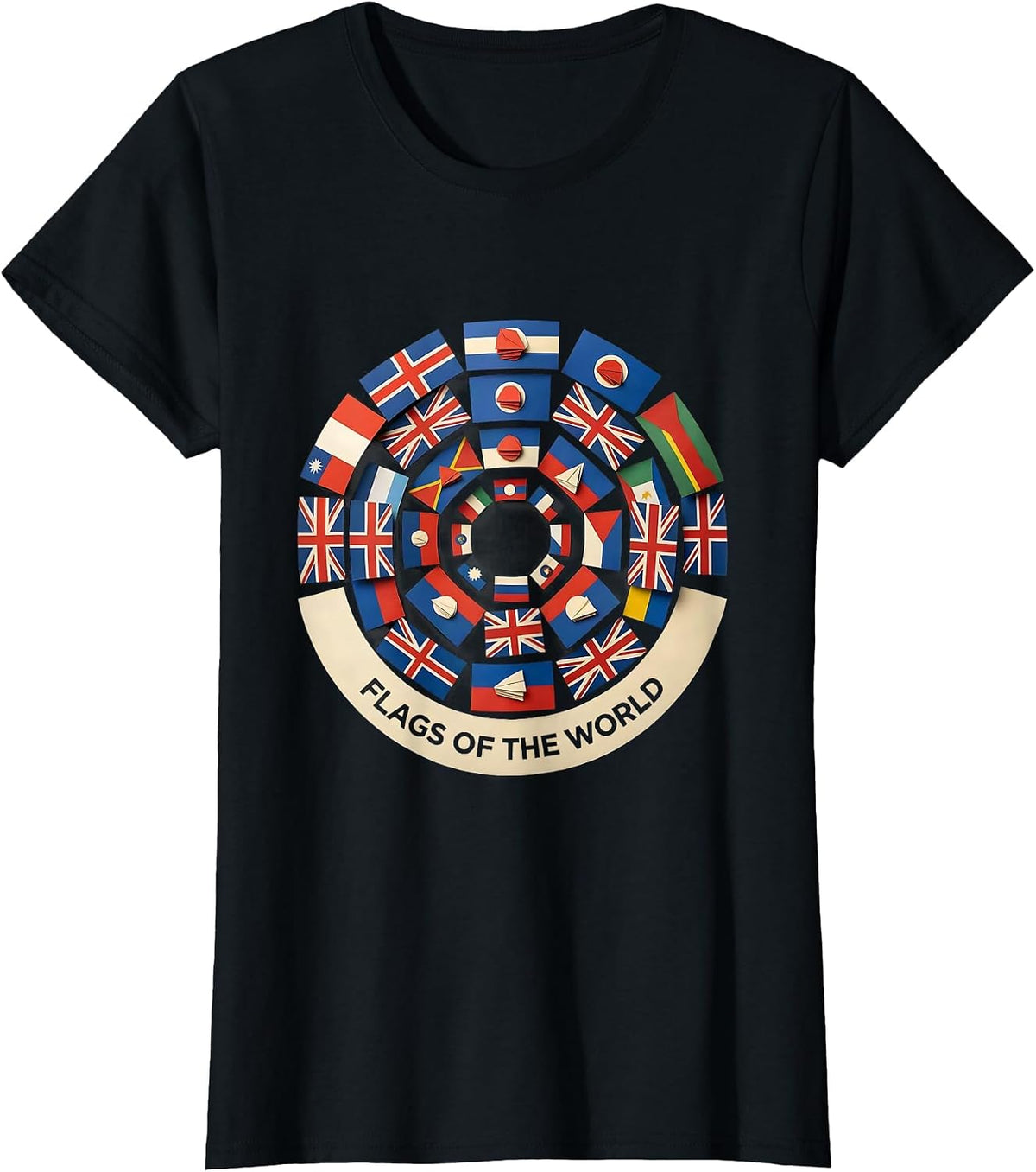 Flags Of The World Geography Lover International Culture T-Shirt - Black