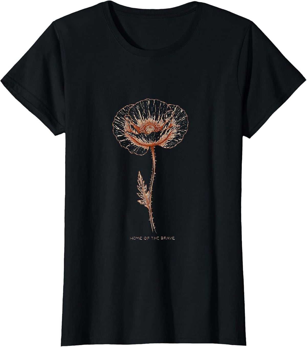 Home of the Brave Veteran Pride Design T-Shirt - Black