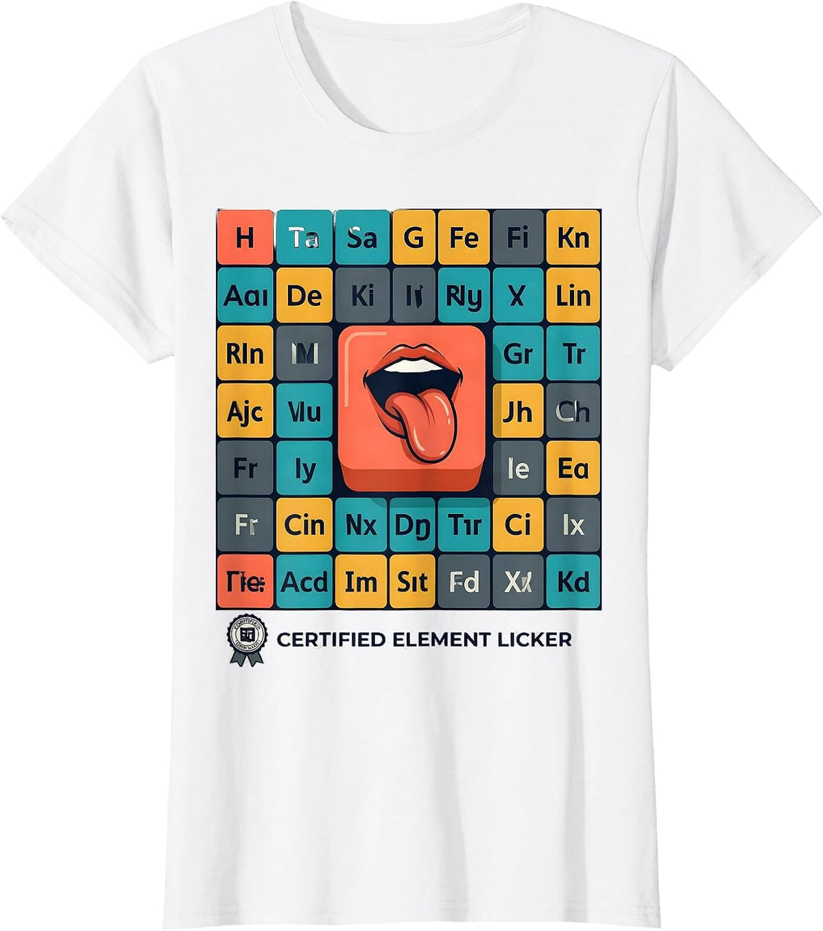 Certified Element Licker Periodic Table Design T-Shirt - White