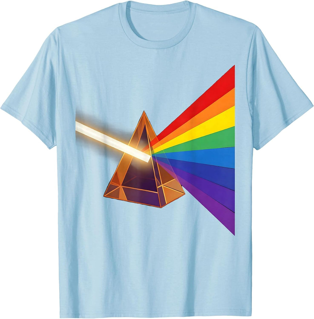 Men's Science Teacher Prism Rainbow Light Illustration T-Shirt - Baby Blue