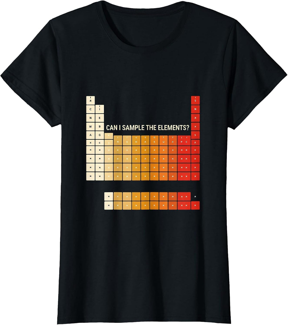 Women's Can I Sample The Elements Funny Periodic Table Science T-Shirt - Black