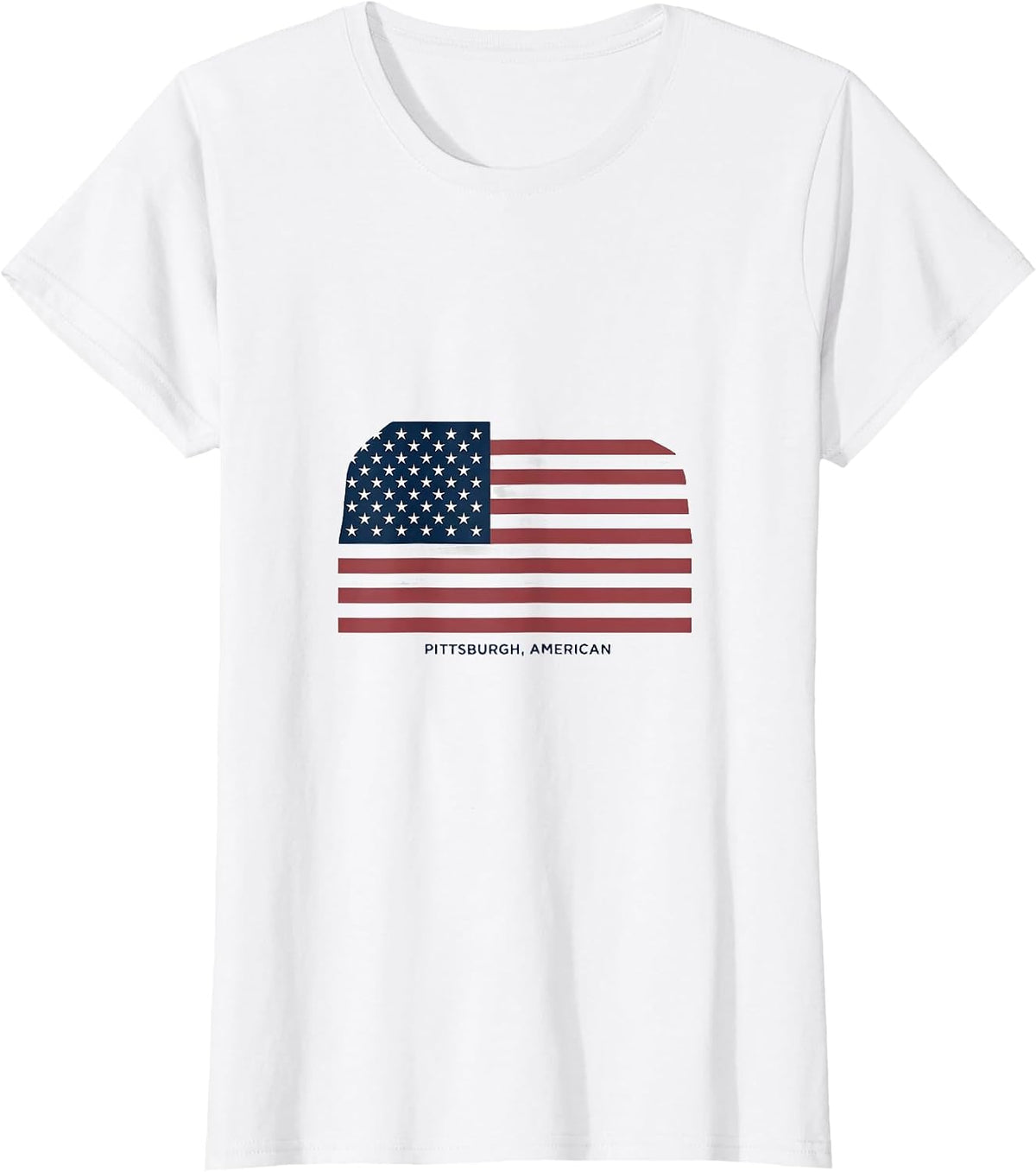 Women's Pittsburgh, American Minimalist Patriotic Faith Over Fear T-Shirt - White