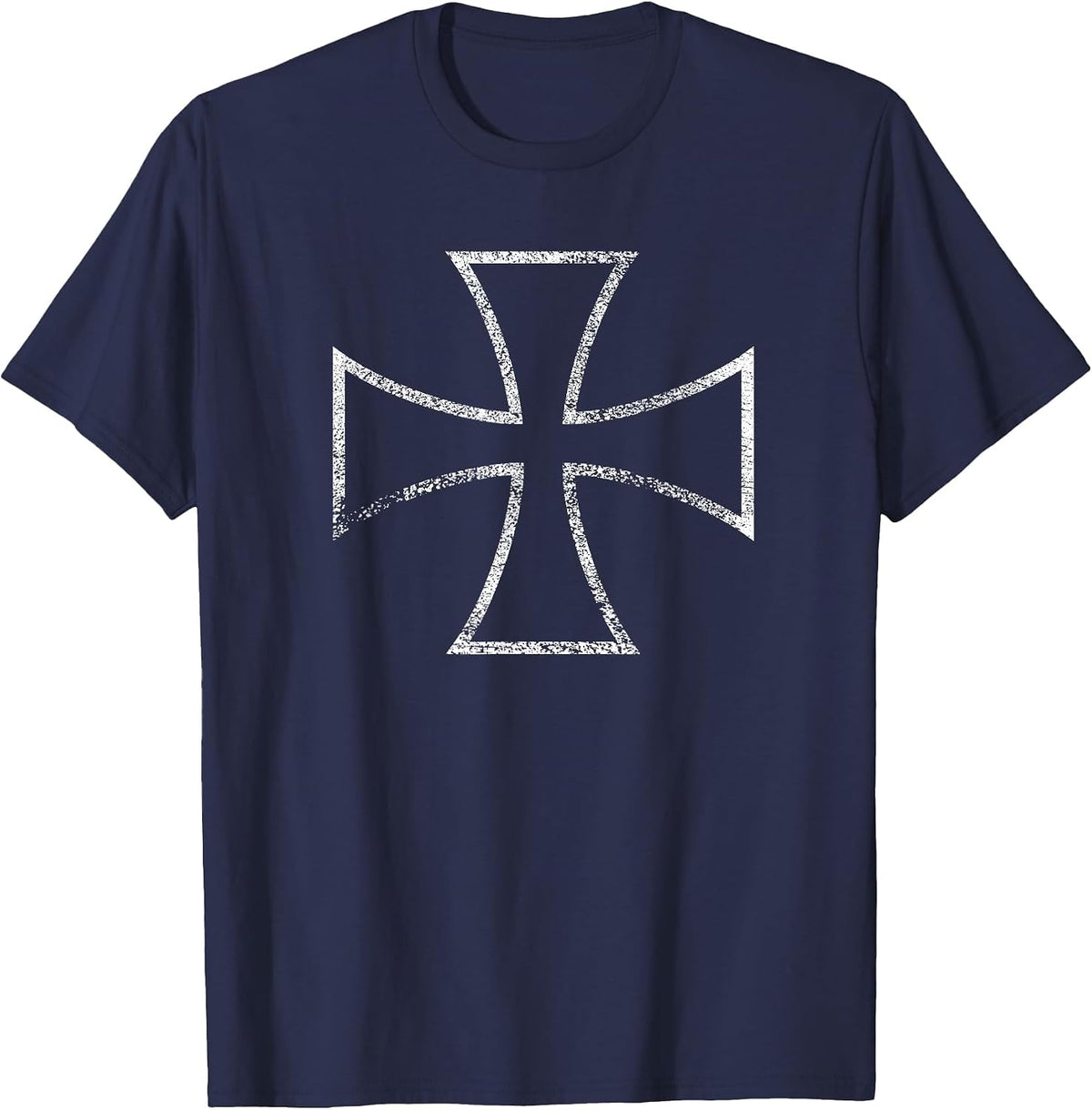 Iron Cross Biker T-Shirt - Navy Blue