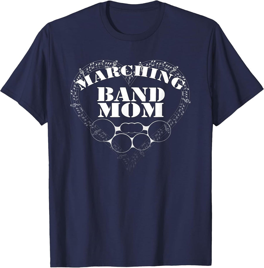 Marching Band Mom Tees: Quad Drum Mom T-Shirt - Navy Blue