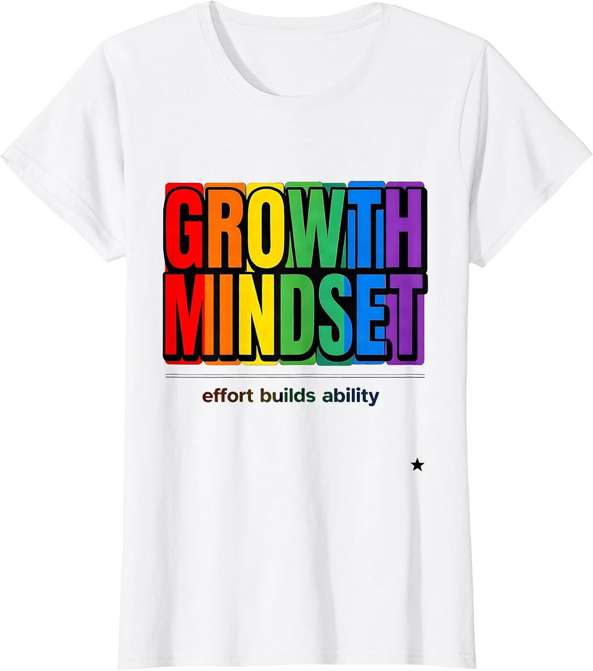 Growth Mindset Effort Builds Ability Motivational Teacher T-Shirt - White