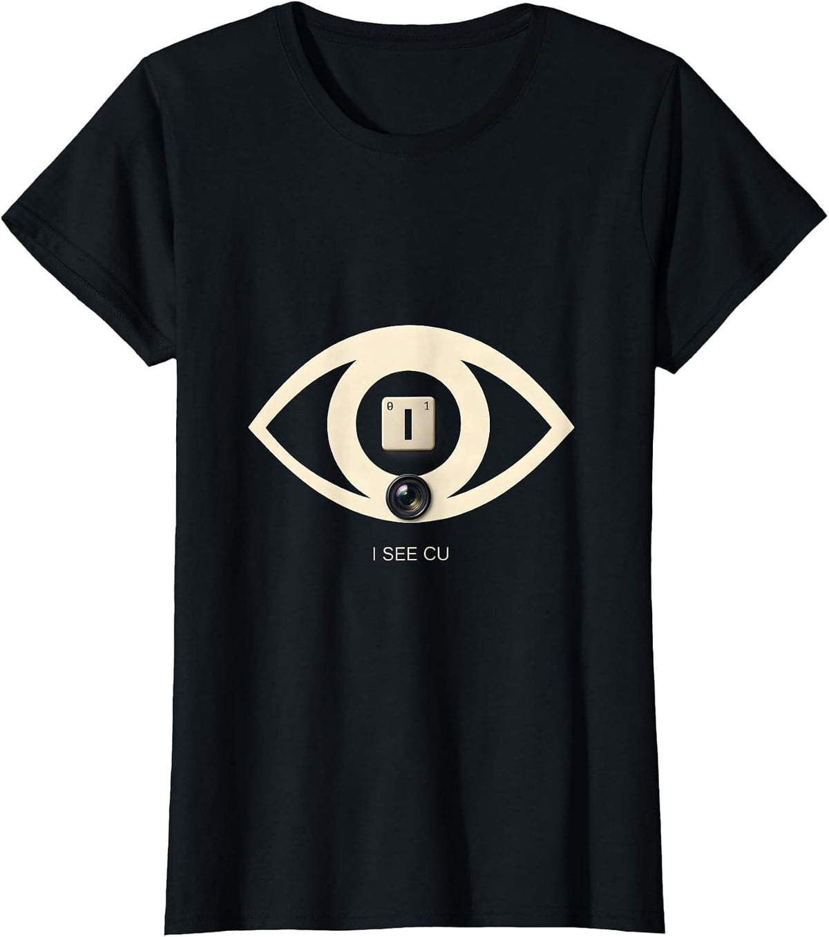 Women's I See Cu Funny Chemistry Periodic Table Pun Science Humor T-Shirt - Black
