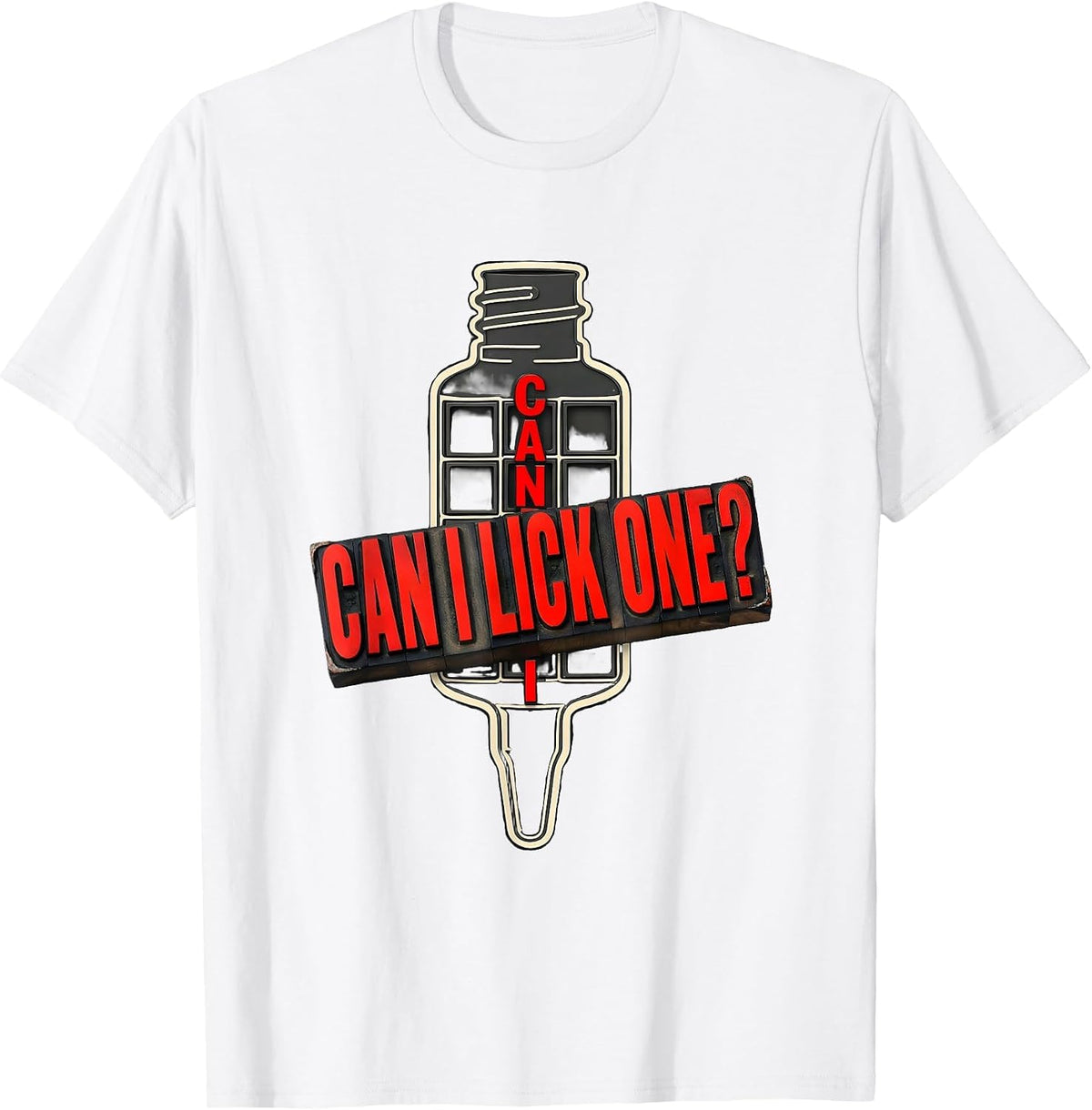 Men's Can I Lick One Funny Periodic Table Science Teacher Gift T-Shirt - White
