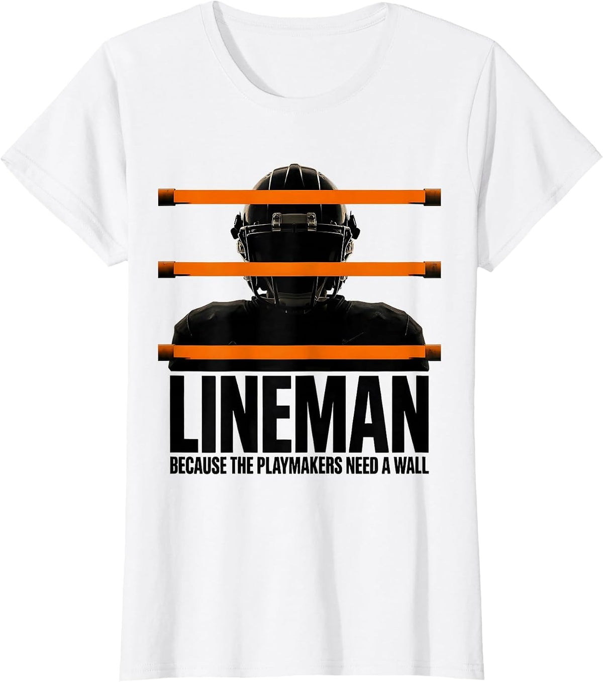 Women's Lineman Because The Playmakers Need A Wall Funny T-Shirt - White