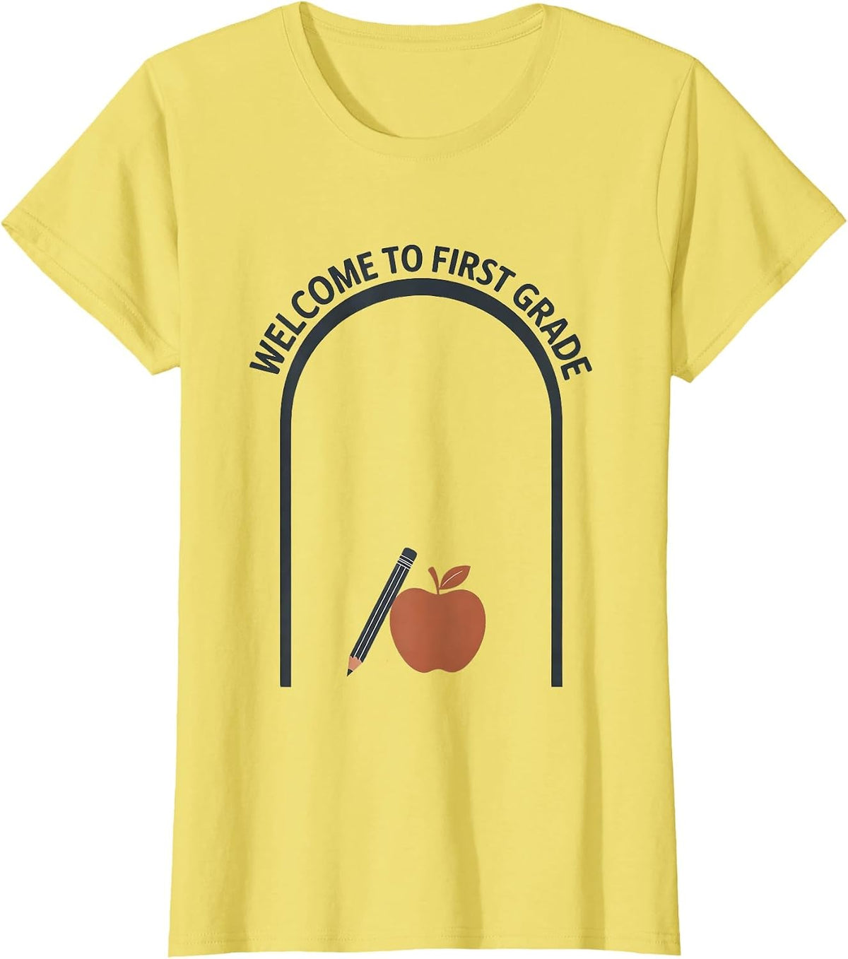 Women's Welcome To First Grade Minimalist Teacher Back To School T-Shirt - Lemon Yellow