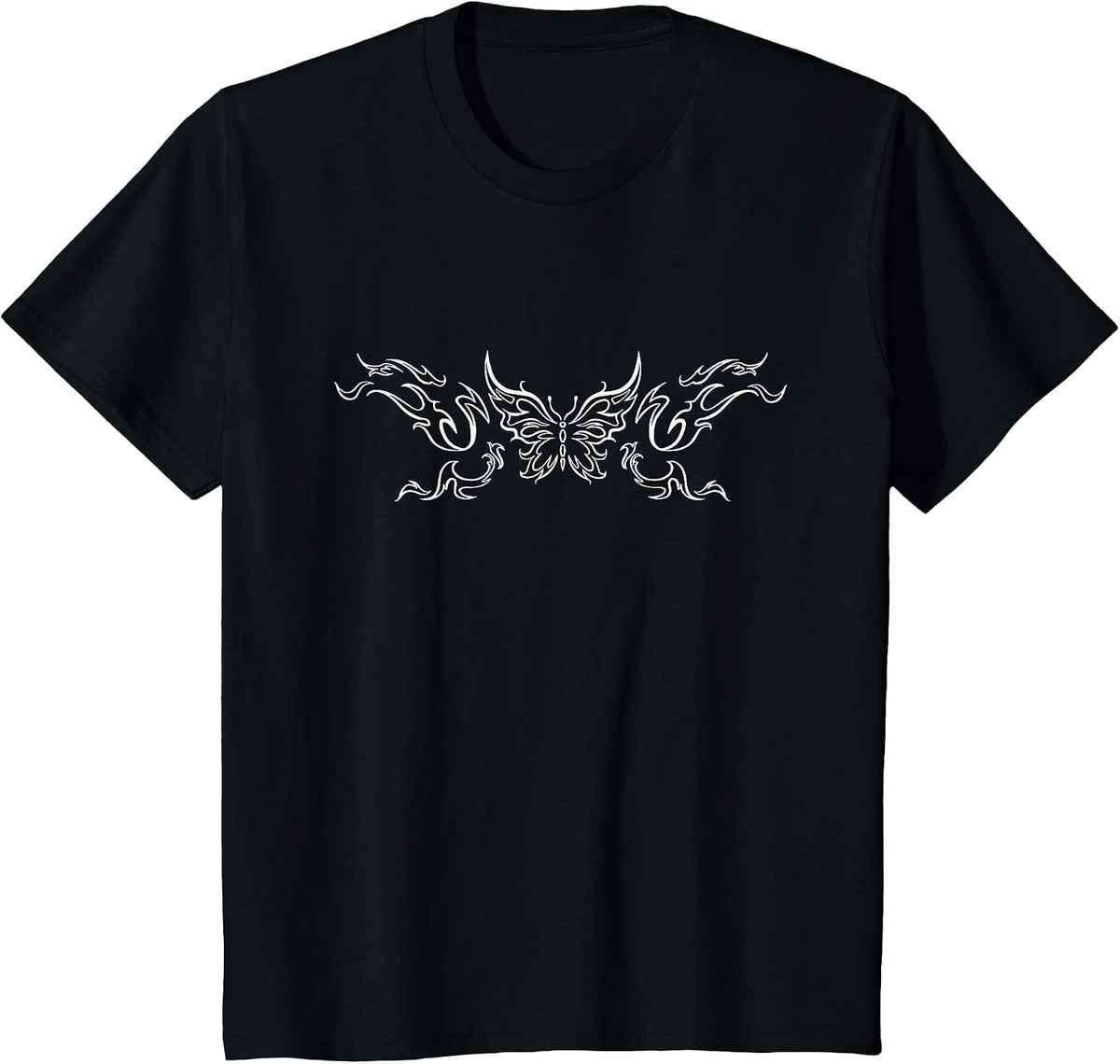 Butterfly Tattoo Grunge Fairycore Aesthetic Goth T-Shirt - Black