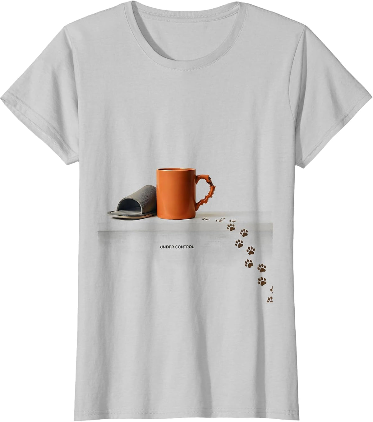 Under Control Funny Dog Owner Coffee Lover Humor T-Shirt - Silver Grey