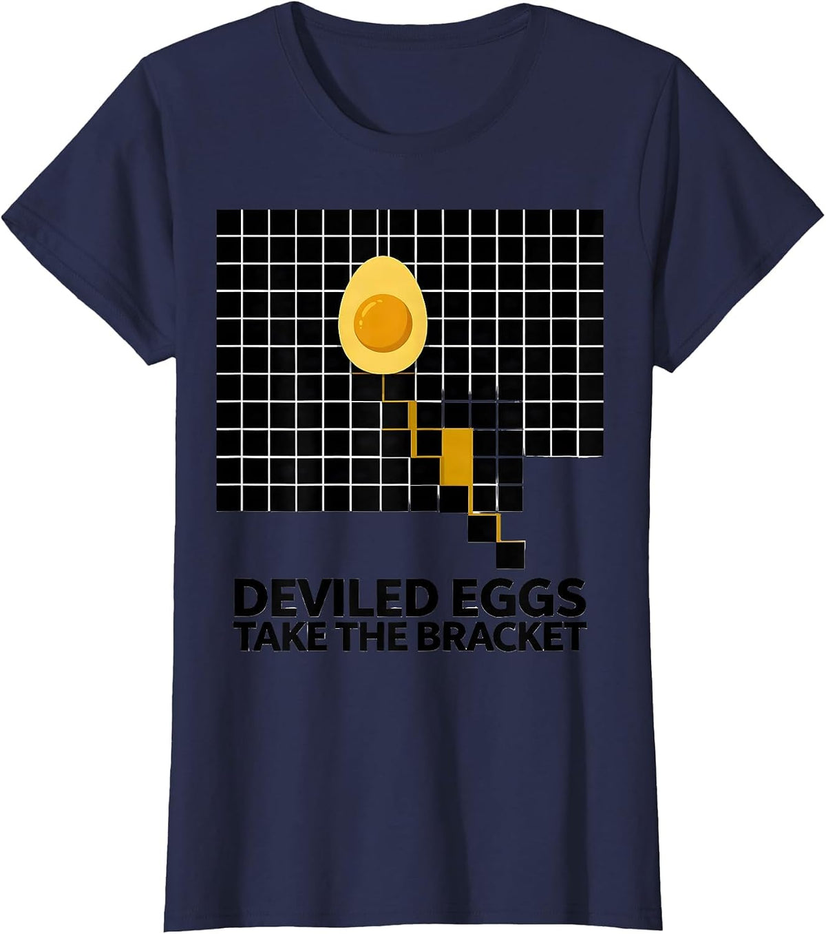 Women's Deviled Eggs Take The Bracket Bootleg 90's Rap Rock Funny T-Shirt - Navy Blue