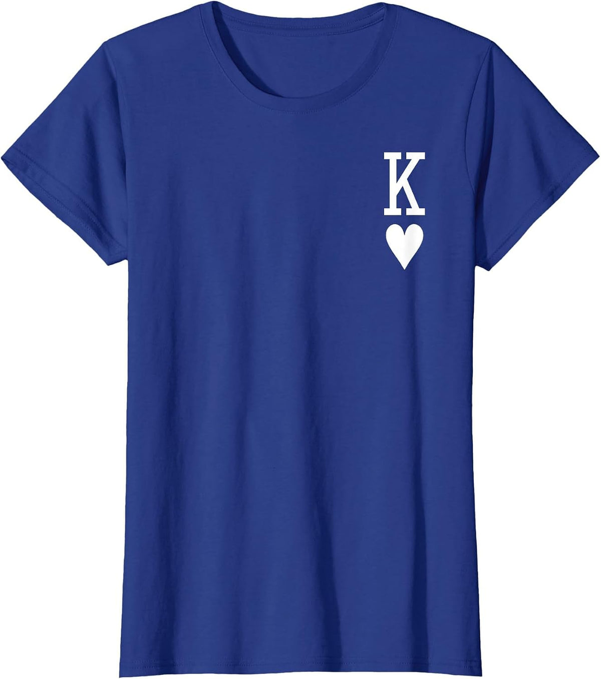 King of Hearts Queen of Hearts Couples Matching Men's Letter K T-Shirt - Royal Blue
