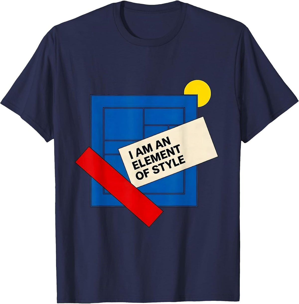 I Am An Element Of Style Bauhaus Modernist Chemistry Teacher T-Shirt - Navy Blue