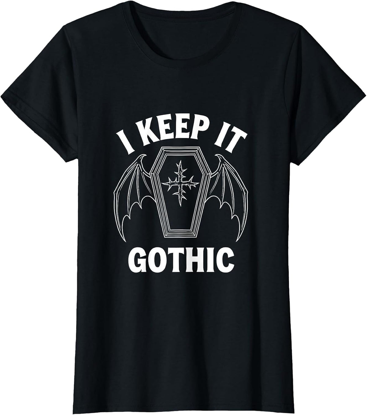 Women's I Keep It Gothic Gothic Emo Alt Y2K Aesthetic T-Shirt - Black