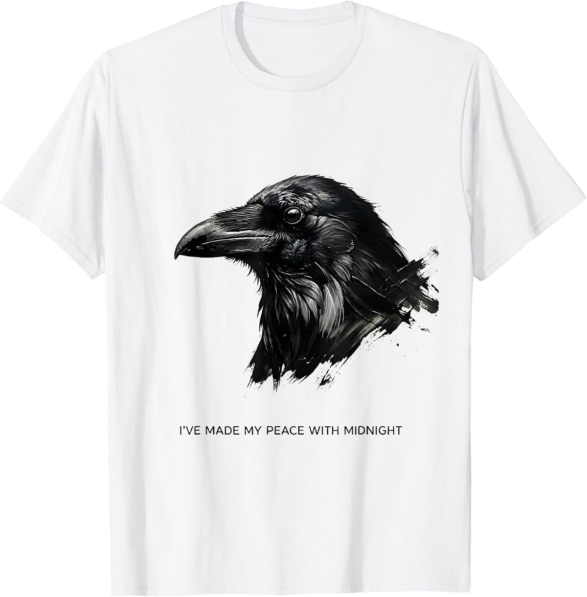 Men's I've Made My Peace With Midnight Gothic Edgar Allan Poe T-Shirt - White