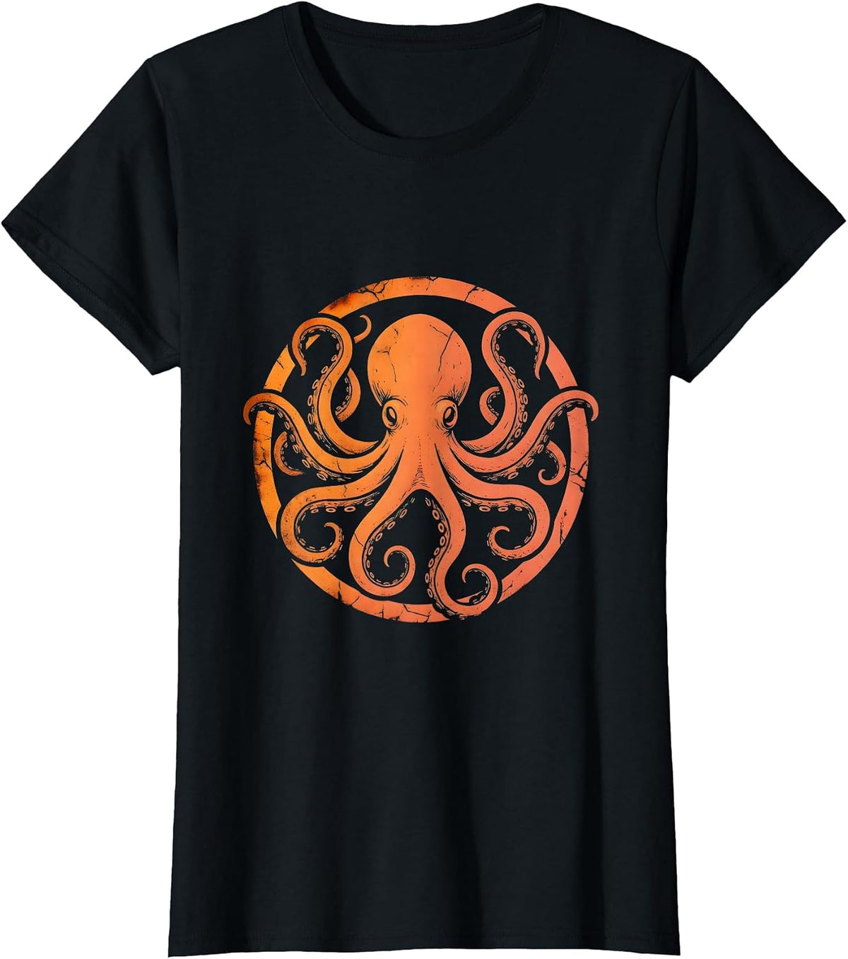 Octopus Gripping Cruise Ship Hull Graphic T-Shirt - Black