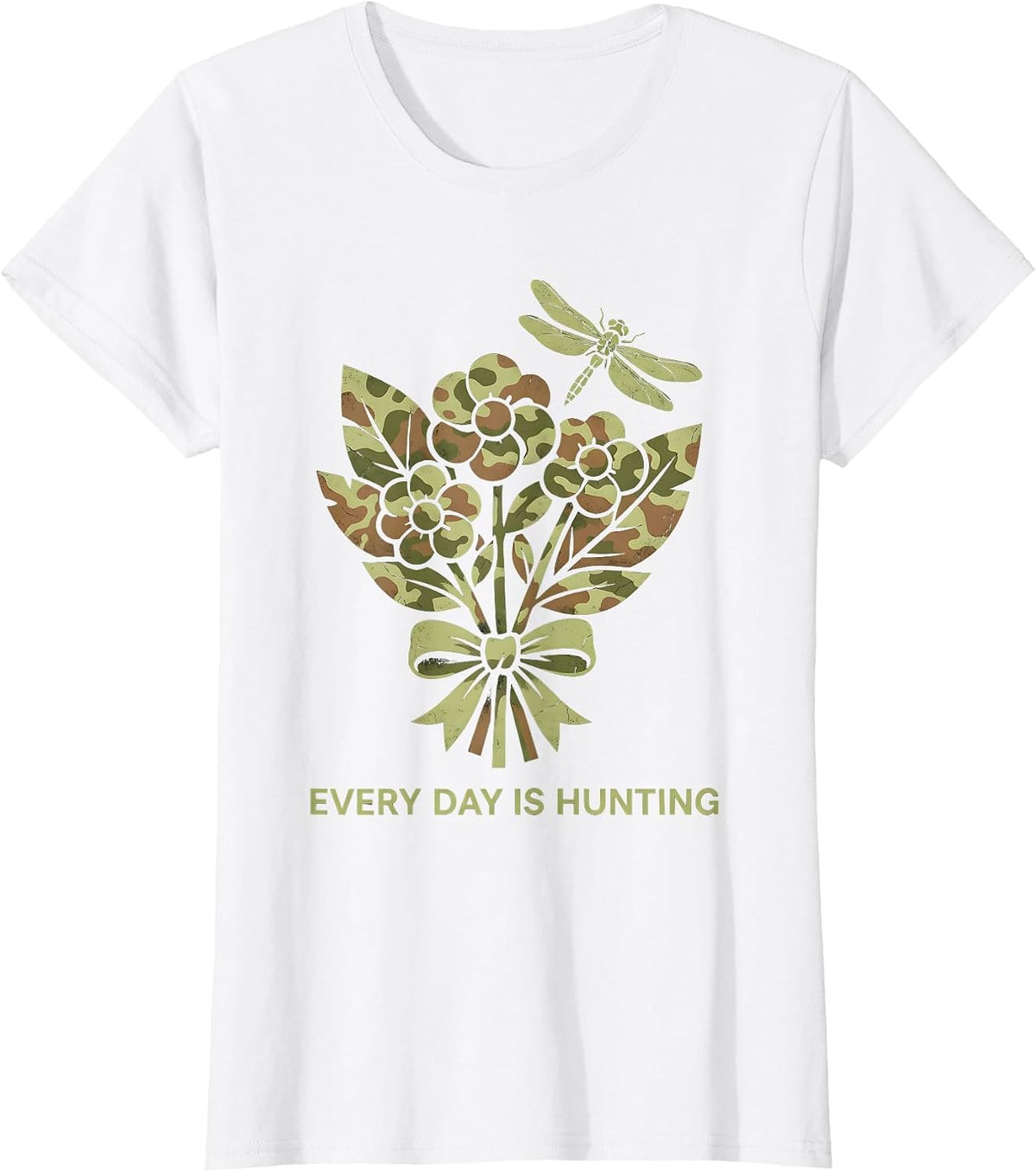 Every Day Is Hunting Camo Outdoors Design T-Shirt - White