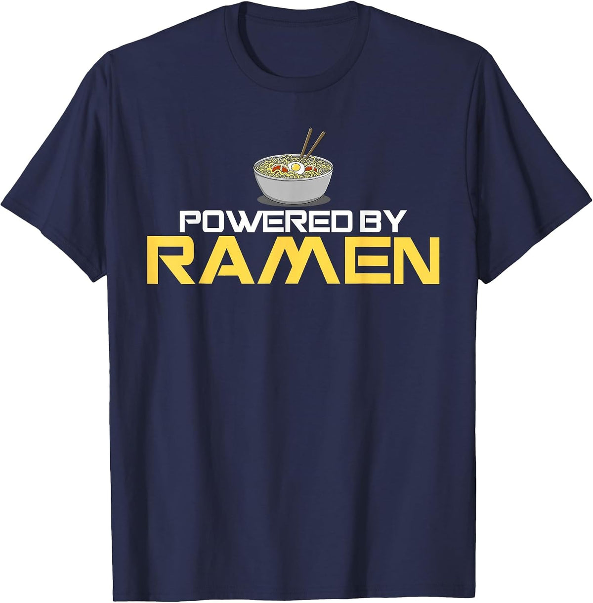 Powered by Ramen Japanese Anime Noodles T-Shirt - Navy Blue
