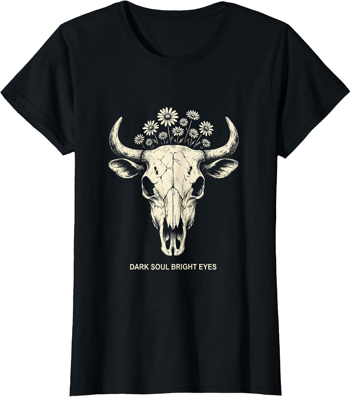 Dark Soul Bright Eyes Goth Aesthetic Design T-Shirt - Black