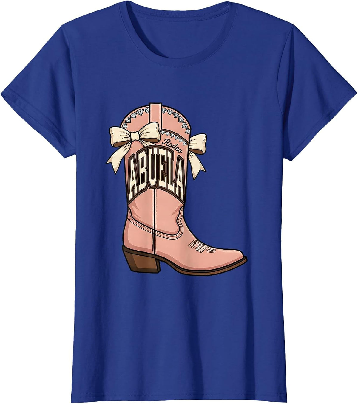 Women's Rodeo Abuela Sparkle Varsity Cowgirl Birthday Party Family T-Shirt - Royal Blue