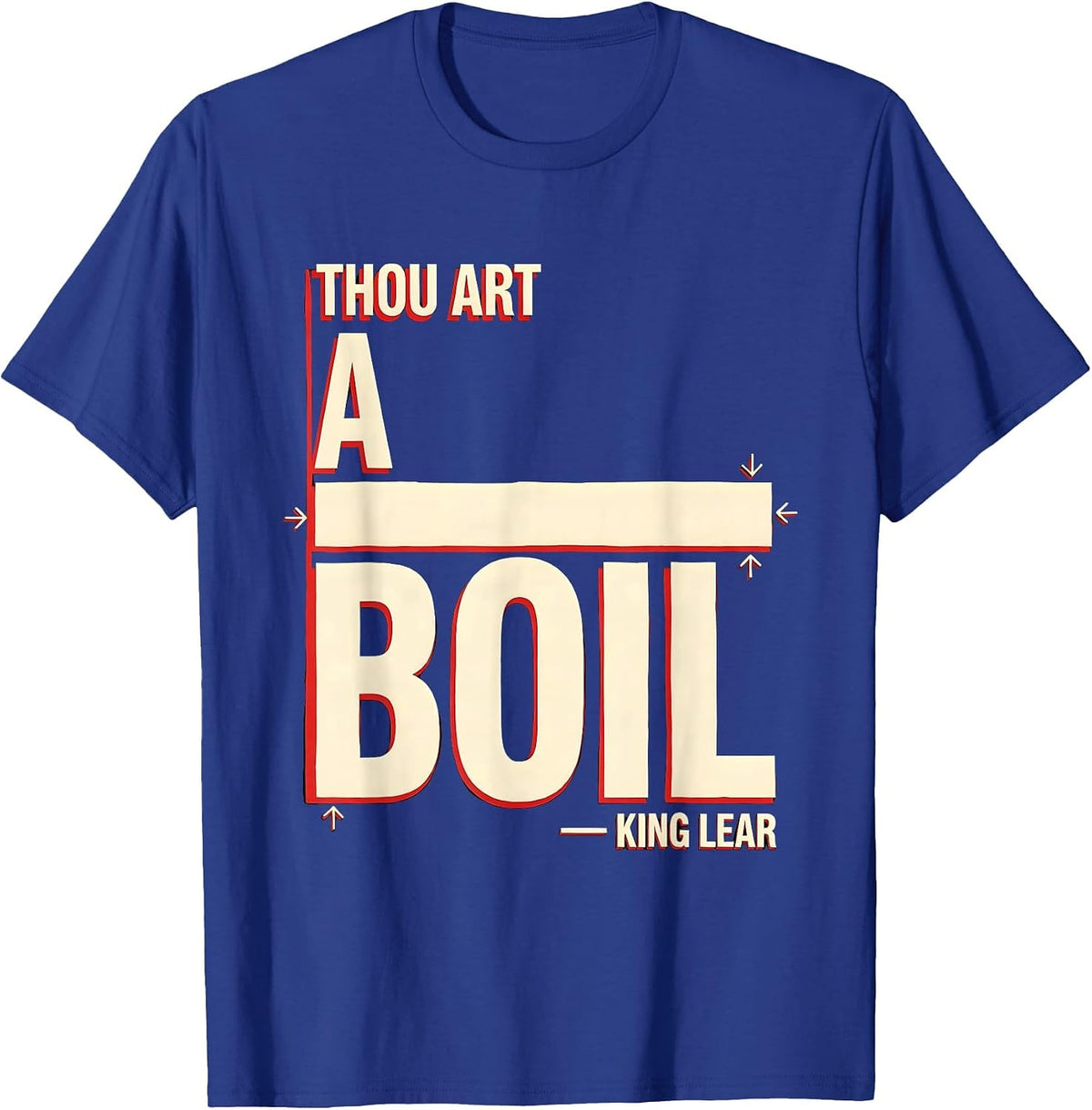 Thou art a boil King Lear Funny Shakespeare Quote Literary T-Shirt - Royal Blue