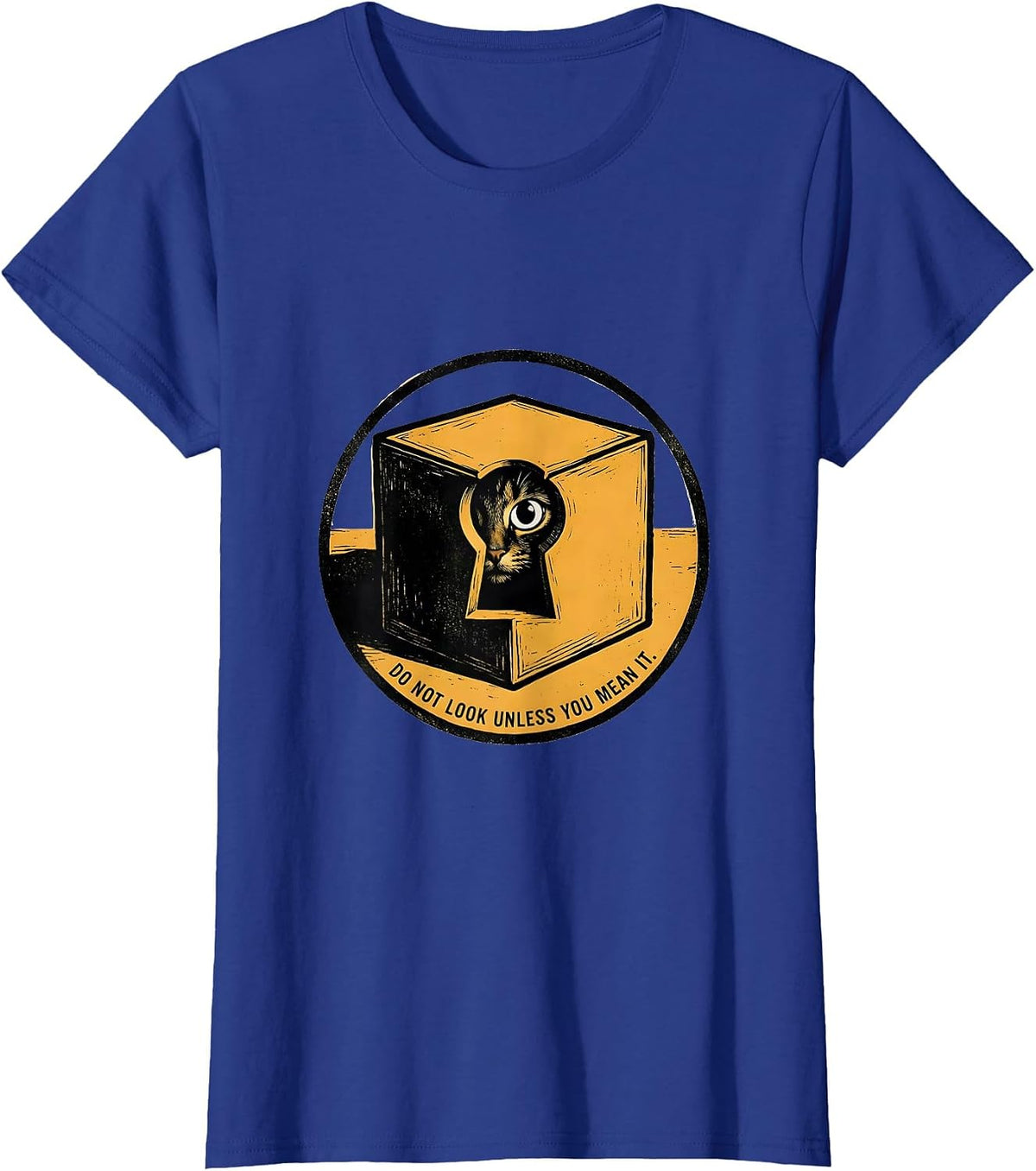 Women's Do Not Look Unless You Mean It Physics Nerd Humor T-Shirt - Royal Blue