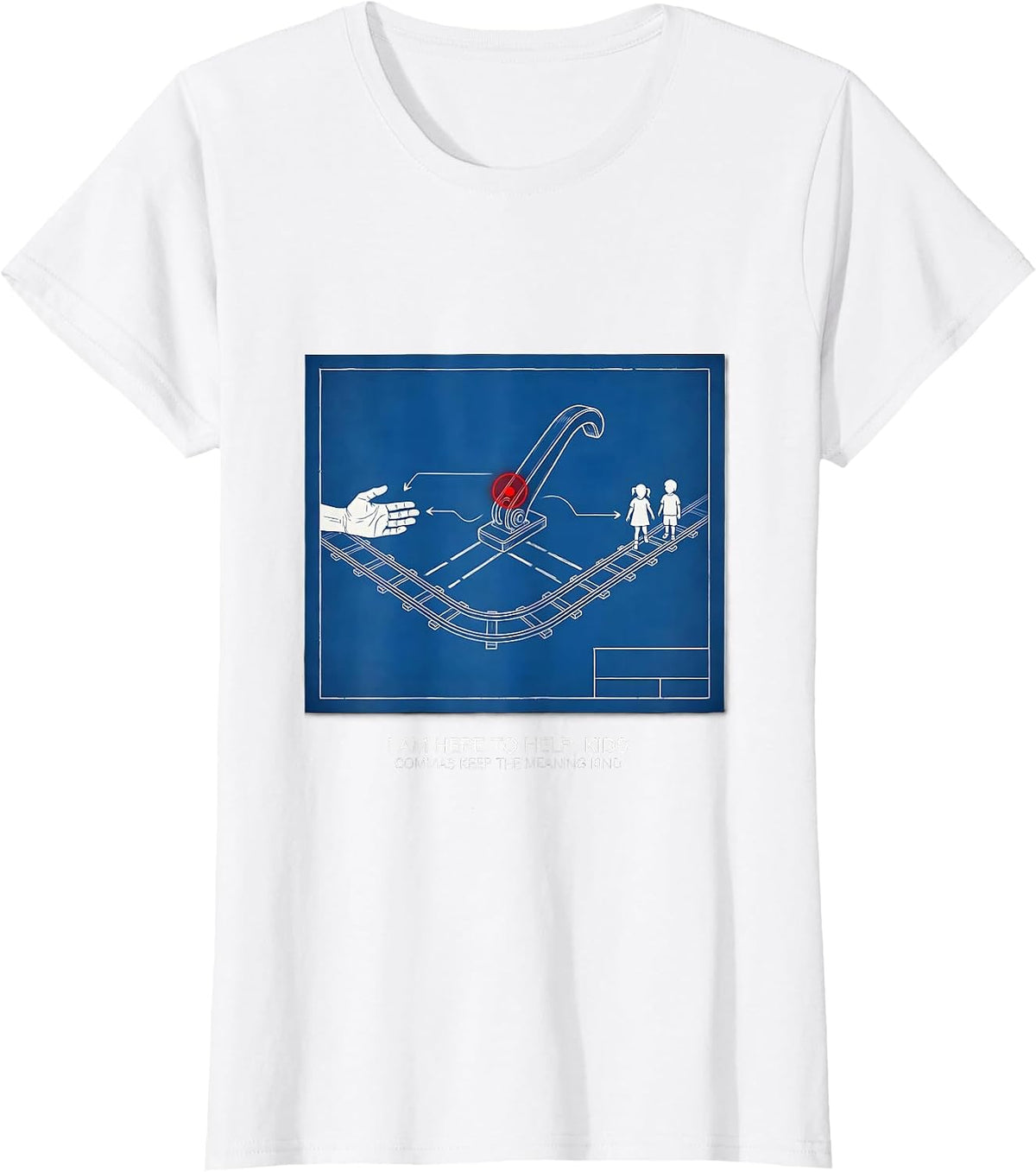 I Am Here To Help, Kids — Commas Keep The Meaning Kind T-Shirt - White