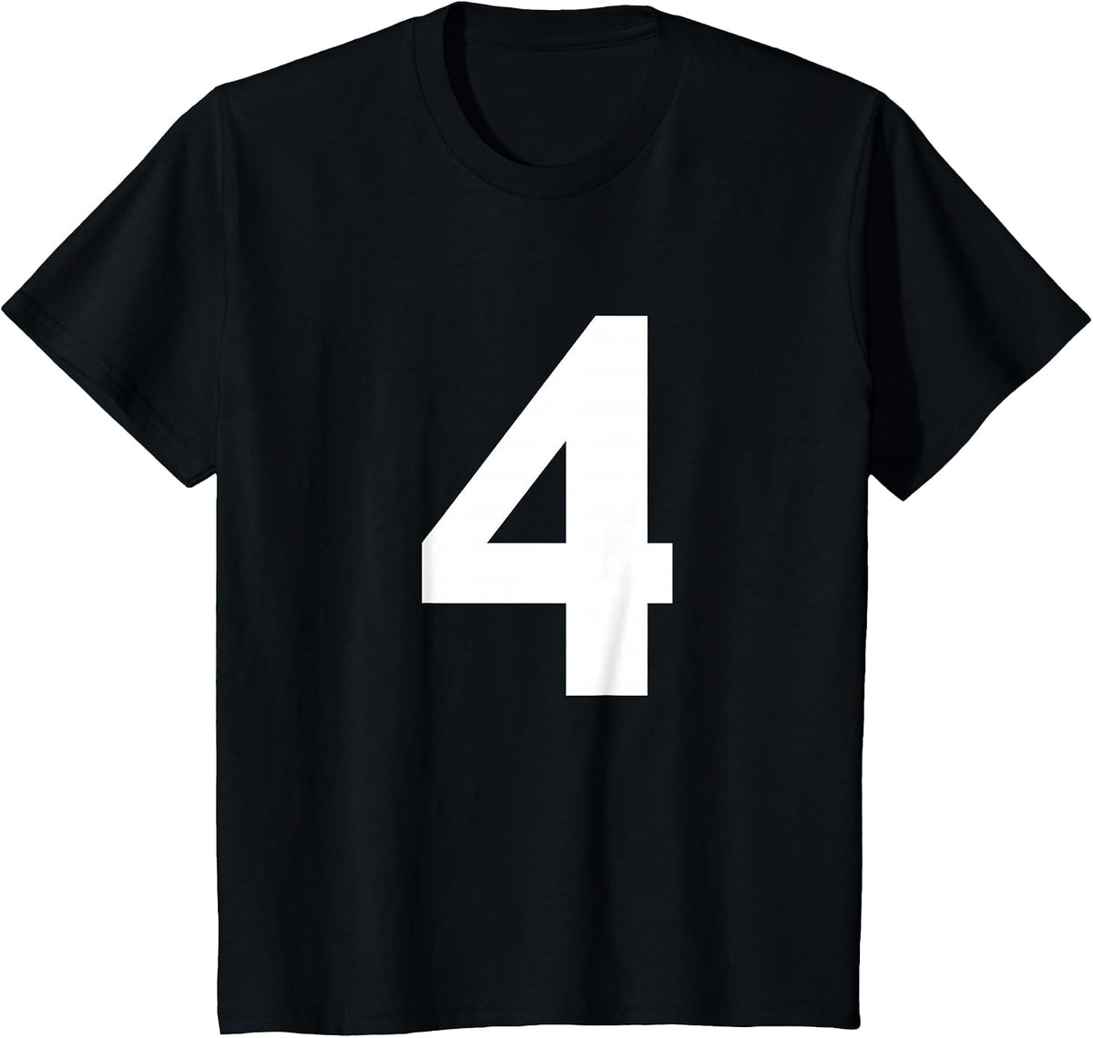 Numeral Number 4 Four Tee Shirt T-Shirt - Black