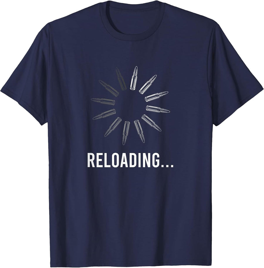 Reloading Gun Owner Bullet Shirt Funny Website Reloading Men T-Shirt - Navy Blue