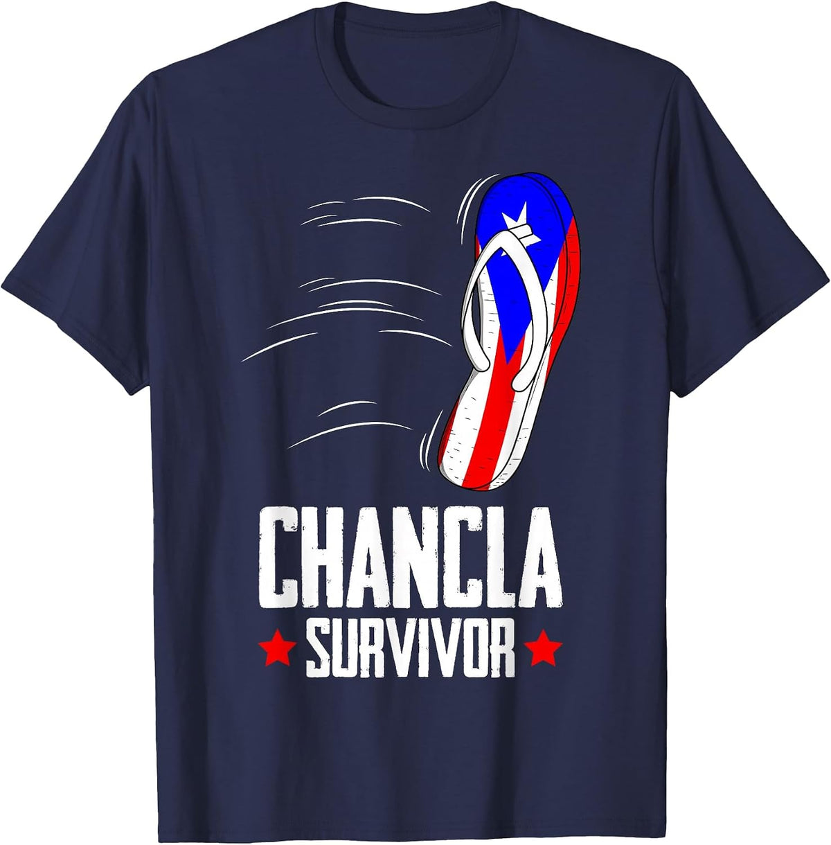 Chancla Survivor Puerto Rico T-Shirt - Navy Blue