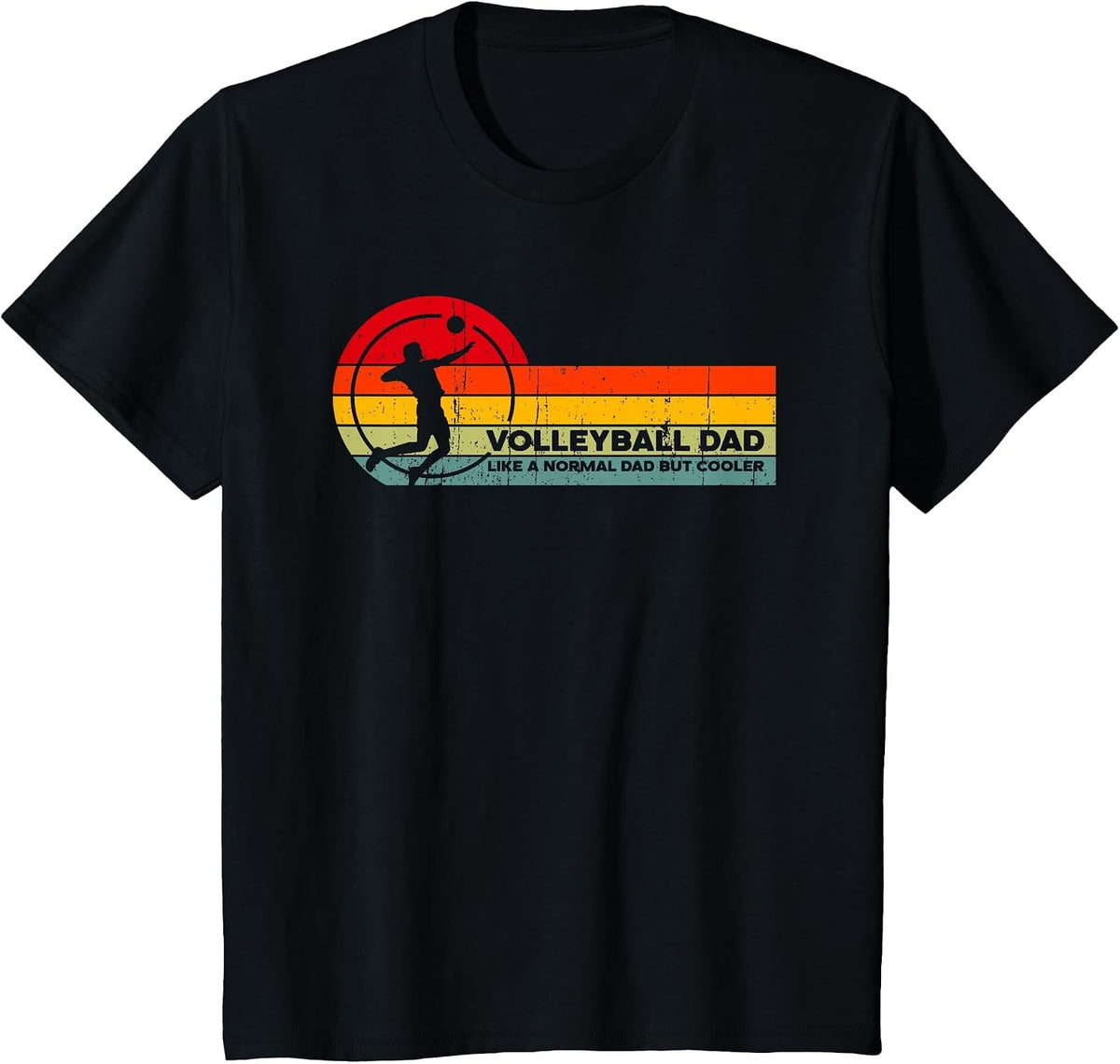 Volleyball Dad Like Normal but Cooler - Funny Volleyball Dad T-Shirt - Black